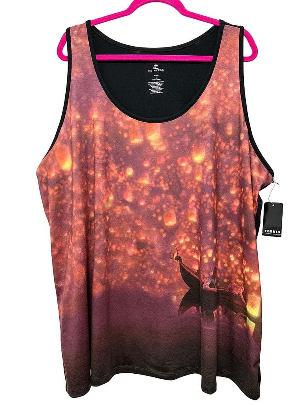 Torrid 4 (4X 26) Disney Tangled Movie Flynn Rapunzel Princess Lantern Tank Top